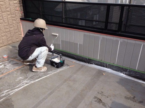 手摺り壁塗布⑵