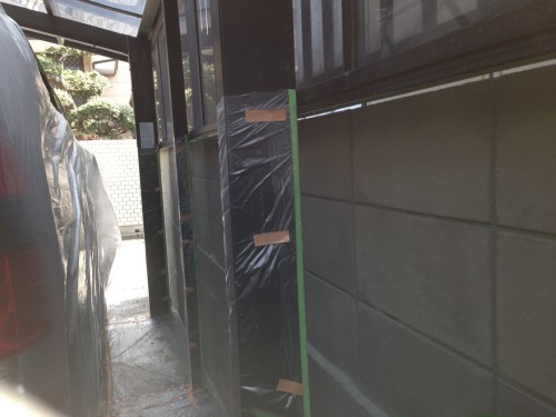 塀下地調整（カチオン）全景