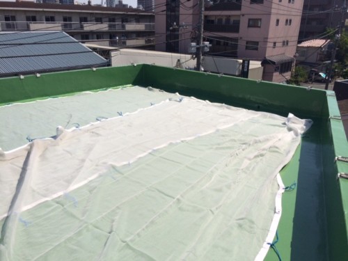 屋上手摺復旧養生