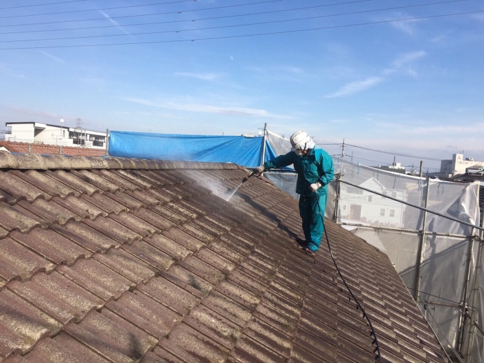 埼玉県草加市の木造住宅｜屋根の塗装工事の施工事例