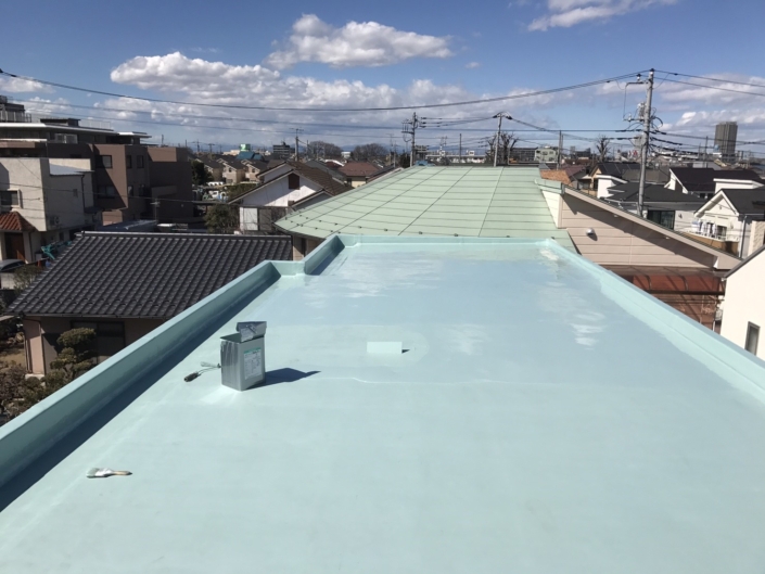雨漏りが原因の屋上防水工事（ウレタン防水）｜東京都練馬区のI様邸にて雨漏り修理