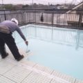 通気緩衝シート貼り付け・ウレタン1層目の塗装｜東京都練馬区のＫ様邸にて雨漏りに伴う屋上防水