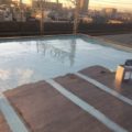 屋上のウレタン樹脂1層目の塗装｜埼玉県草加市のMマンションにて防水工事