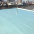屋上のウレタン樹脂2層目の塗装｜埼玉県草加市のMマンションにて防水工事