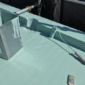 屋上防水に伴う2層目のウレタン塗装｜茨城県守谷市のM様邸にて防水工事中