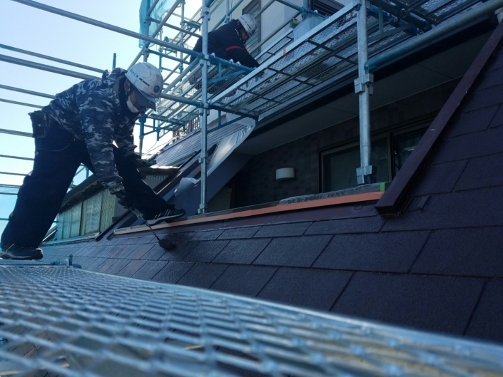 屋根の上塗り塗装