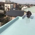 プライマー塗布・1層目のウレタン塗布｜茨城県稲敷市のI様邸にて屋上の防水工事