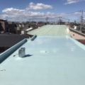 2層目のウレタン塗布｜茨城県稲敷市のI様邸にて屋上の防水工事